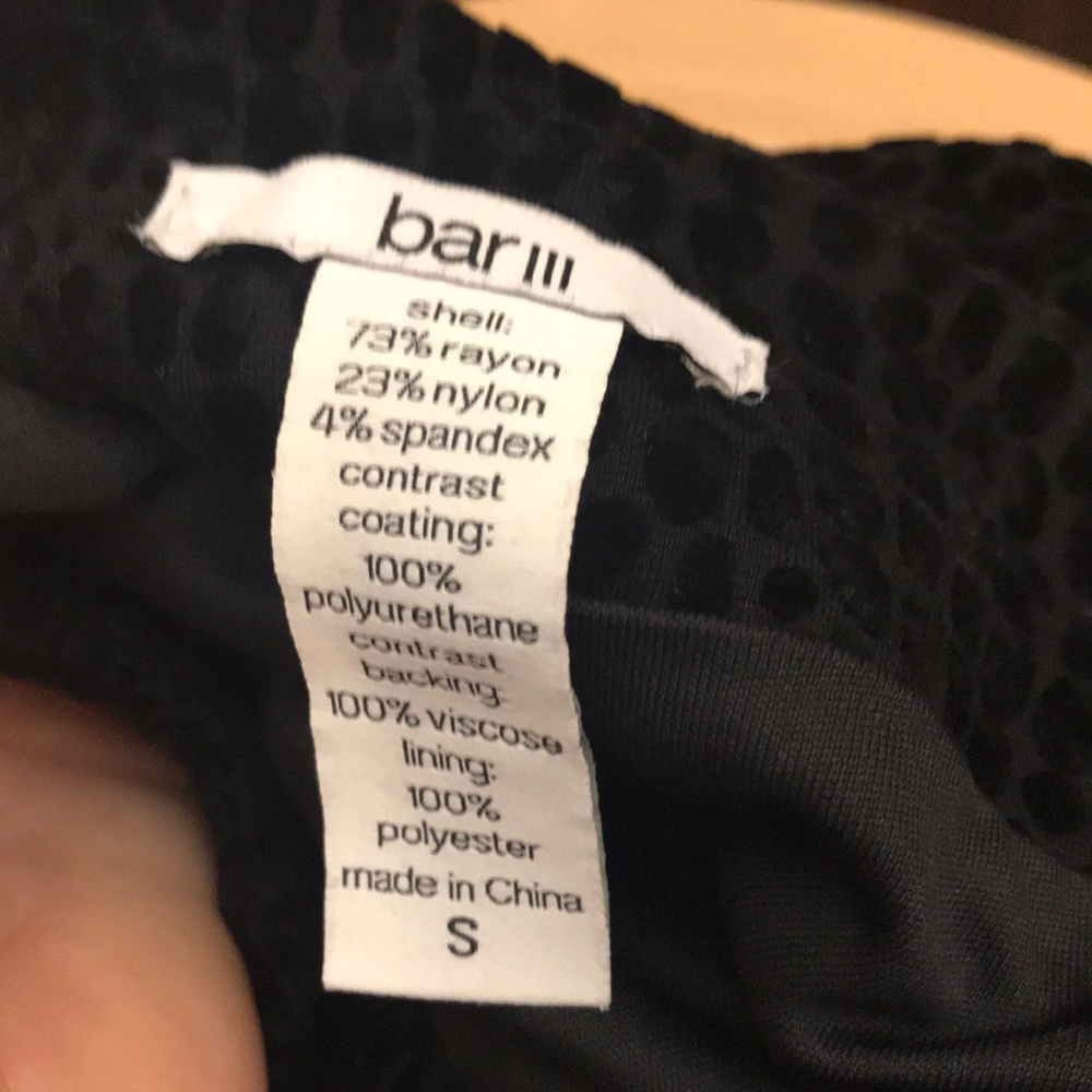 Bar III Velvet  printed, leather trim skirt - Picture 9 of 17
